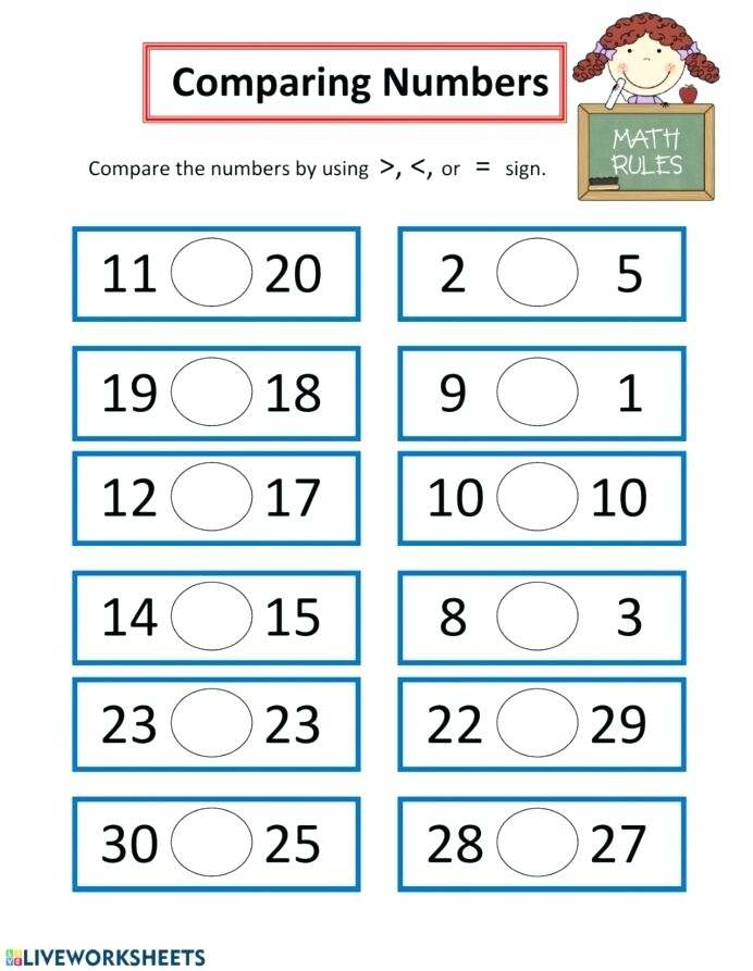 Comparing Numbers Quiz Worksheets 99Worksheets