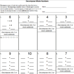 Decomposing Mixed Numbers Worksheet