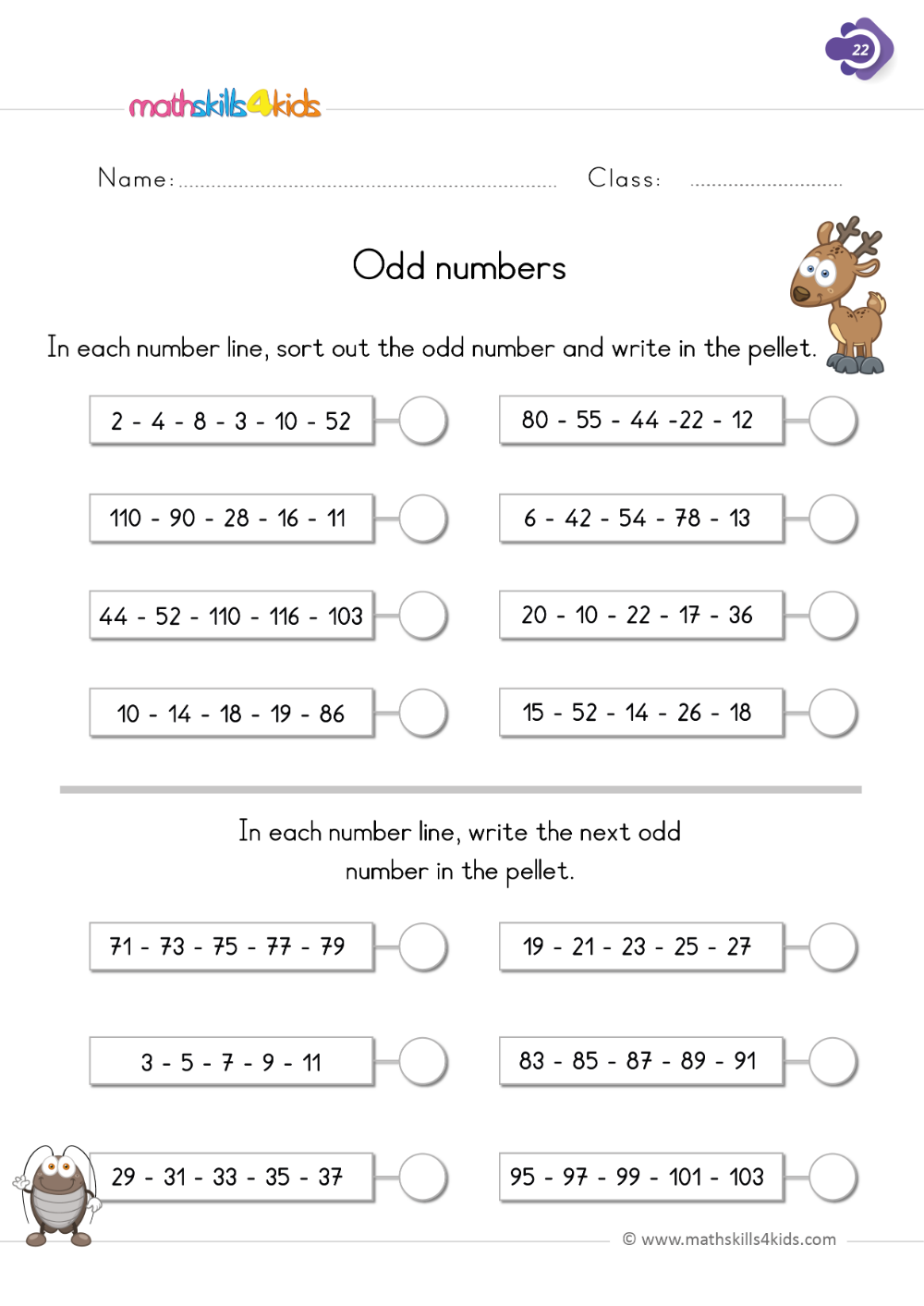 First Grade Math Worksheets Odd Numbers 1st Grade Worksheets First