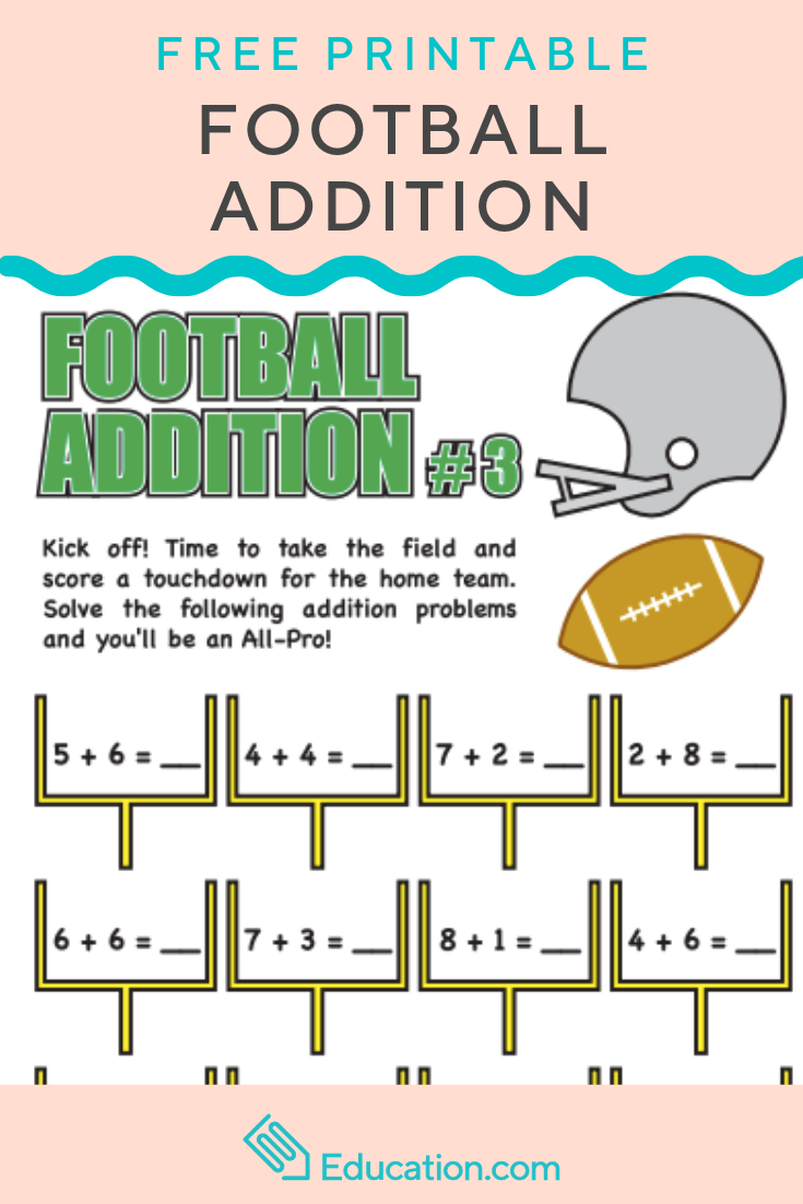 Football Math Worksheets HADARA BLOG