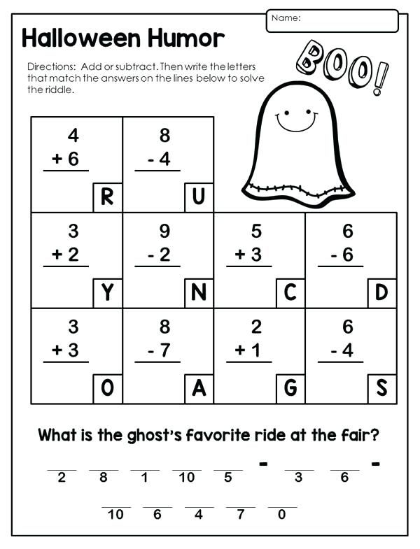 Fun Halloween Math Worksheets For 2nd Grade Kind Worksheets