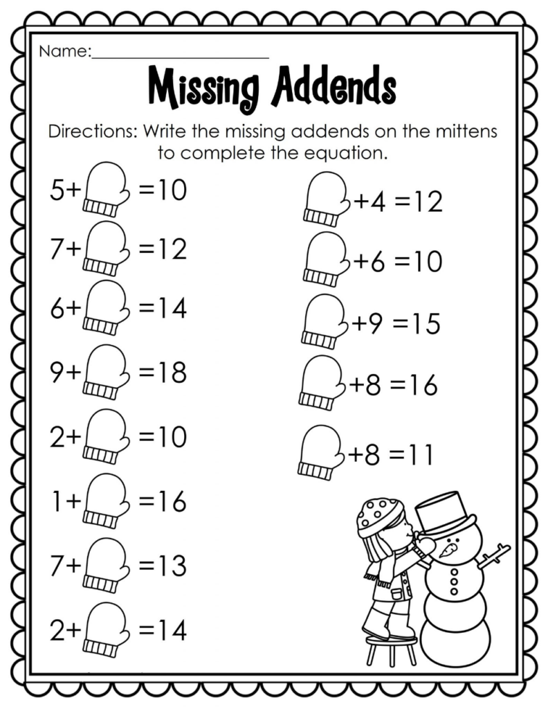 Fun Math Worksheets For Kindergarten 101 Activity First Grade Math 