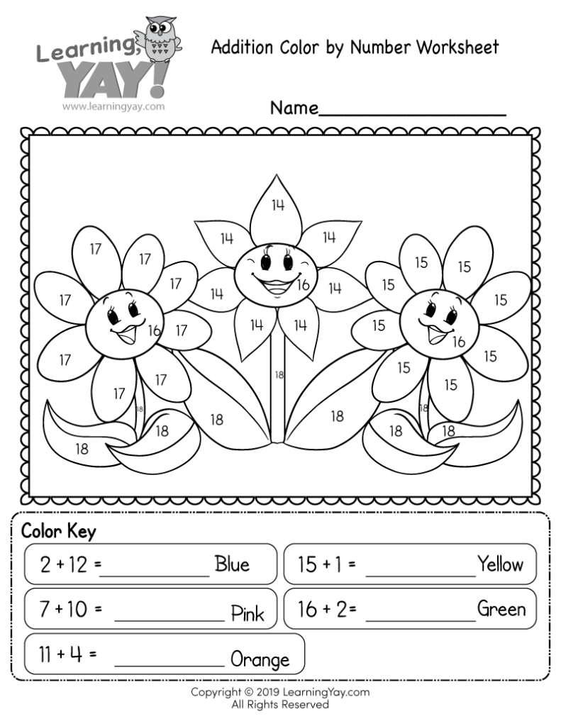 Incredible Color By Number Math Worksheets 1St Grade 2022 