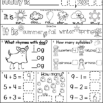 Kindergarten Morning Worksheets