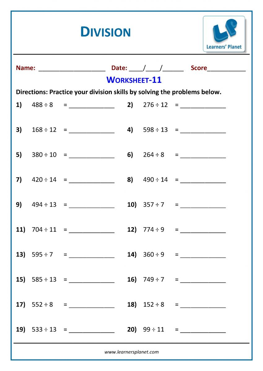Learn Division Worksheets