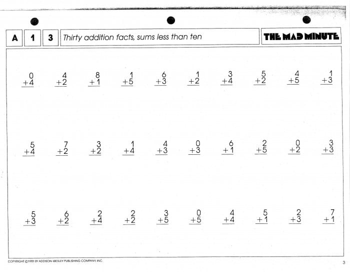 Mad Minute Math Subtraction Worksheets 99Worksheets