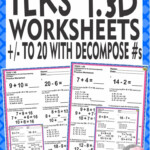 Math TEKS 1 3D Worksheets Texas 1st Grade Add Subtract To 20 With