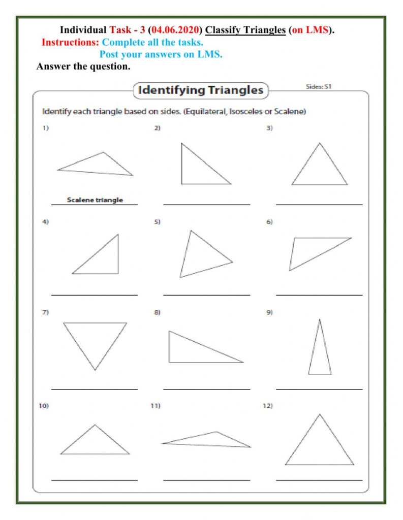 Math Triangle 1st Grade Worksheet