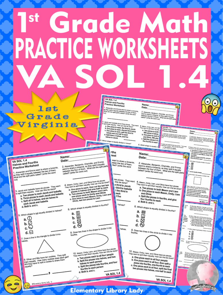 Math VA SOL BUNDLE 1 4 Virginia 1st Grade Task Cards And Worksheets 