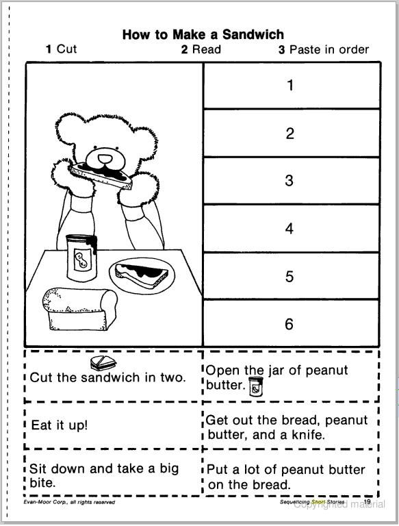 SEQUENCING CUT PASTE Story Sequencing Worksheets Sequencing 