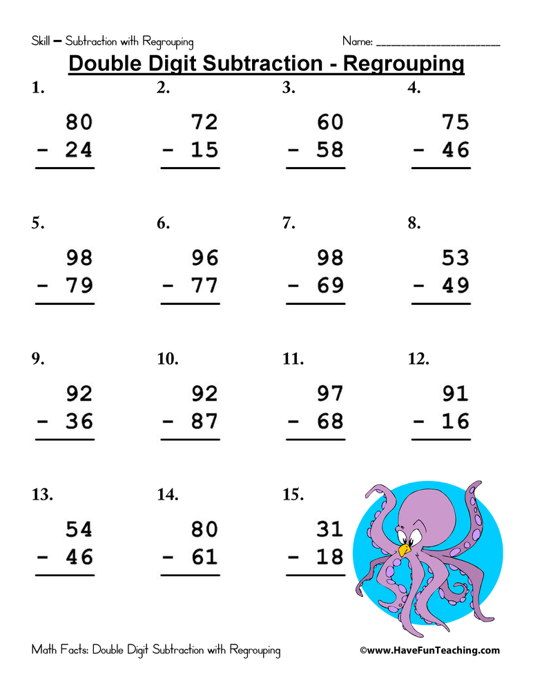 Subtraction Worksheets Have Fun Teaching