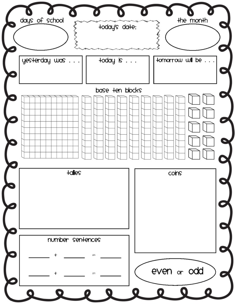 The First Grade Lunchbox Calendar Math