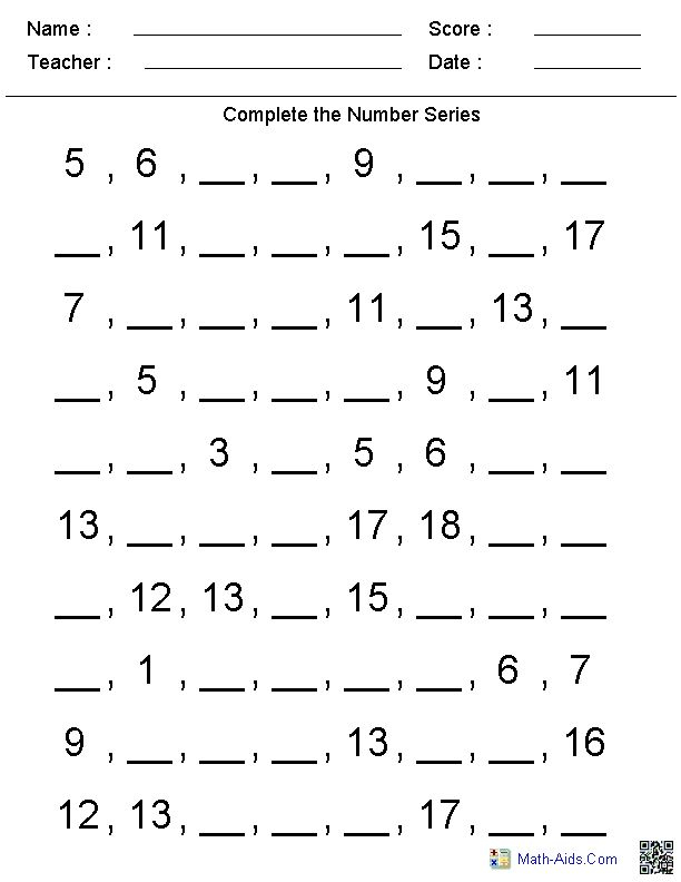 This Site Is Amazing All FREE Kindergarten Math Worksheets Pattern