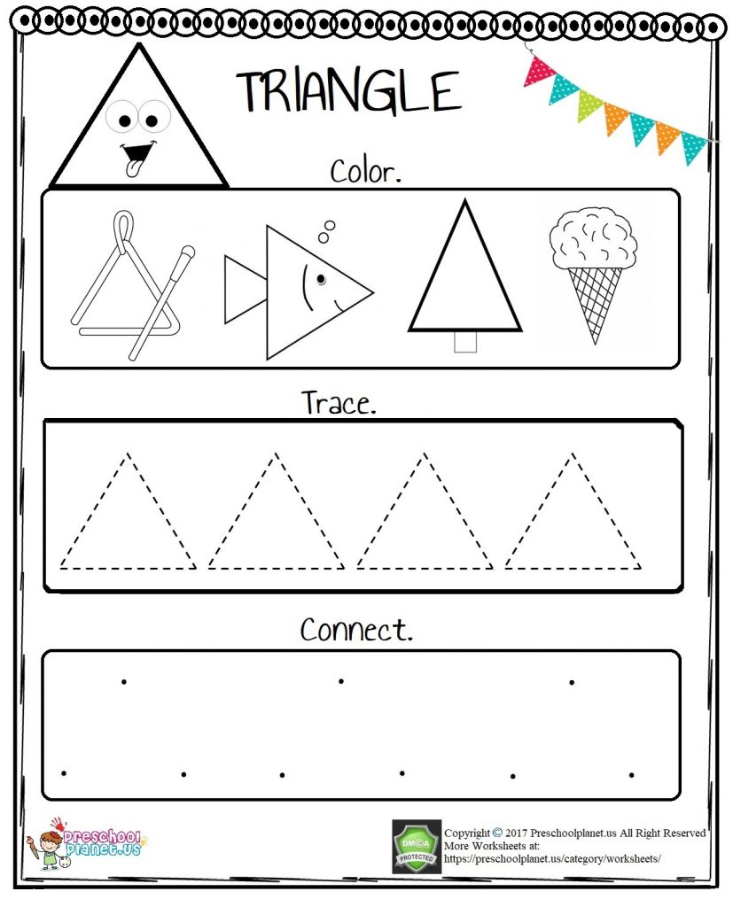 Triangle Tracing Worksheet AlphabetWorksheetsFree