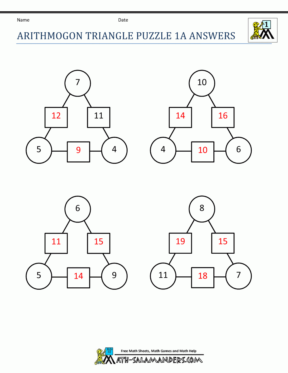 Trig Puzzle Worksheet