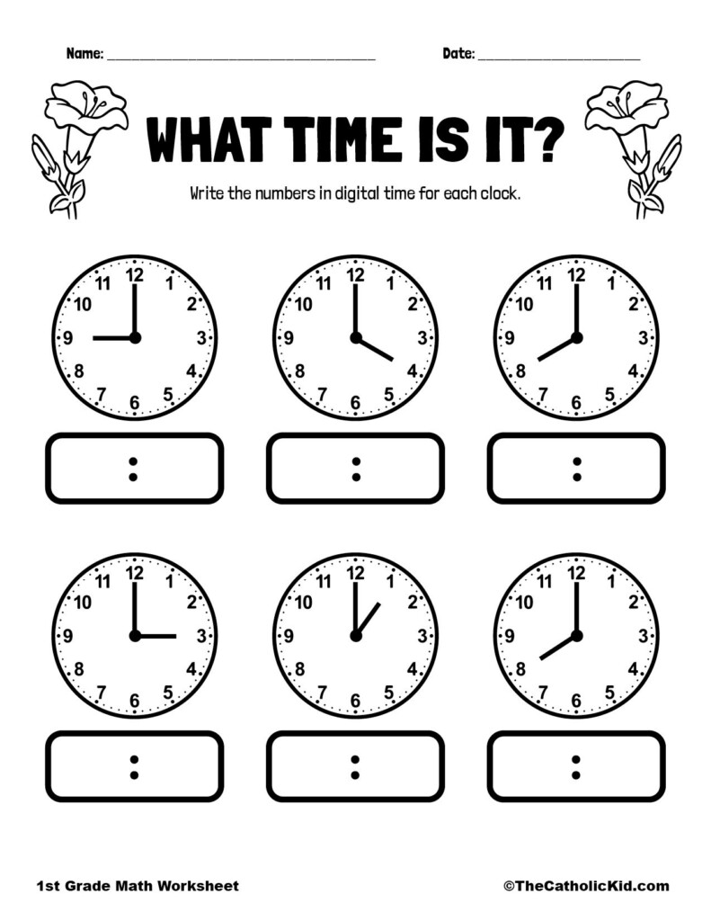 What Time Is It Printout TheCatholicKid Measurement Worksheets 