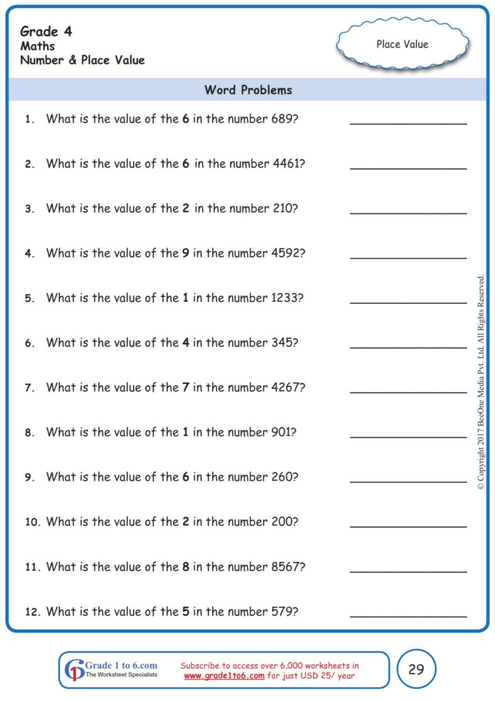 Worksheet Grade 4 Math Word Problems In 2020 Free Math Worksheets 