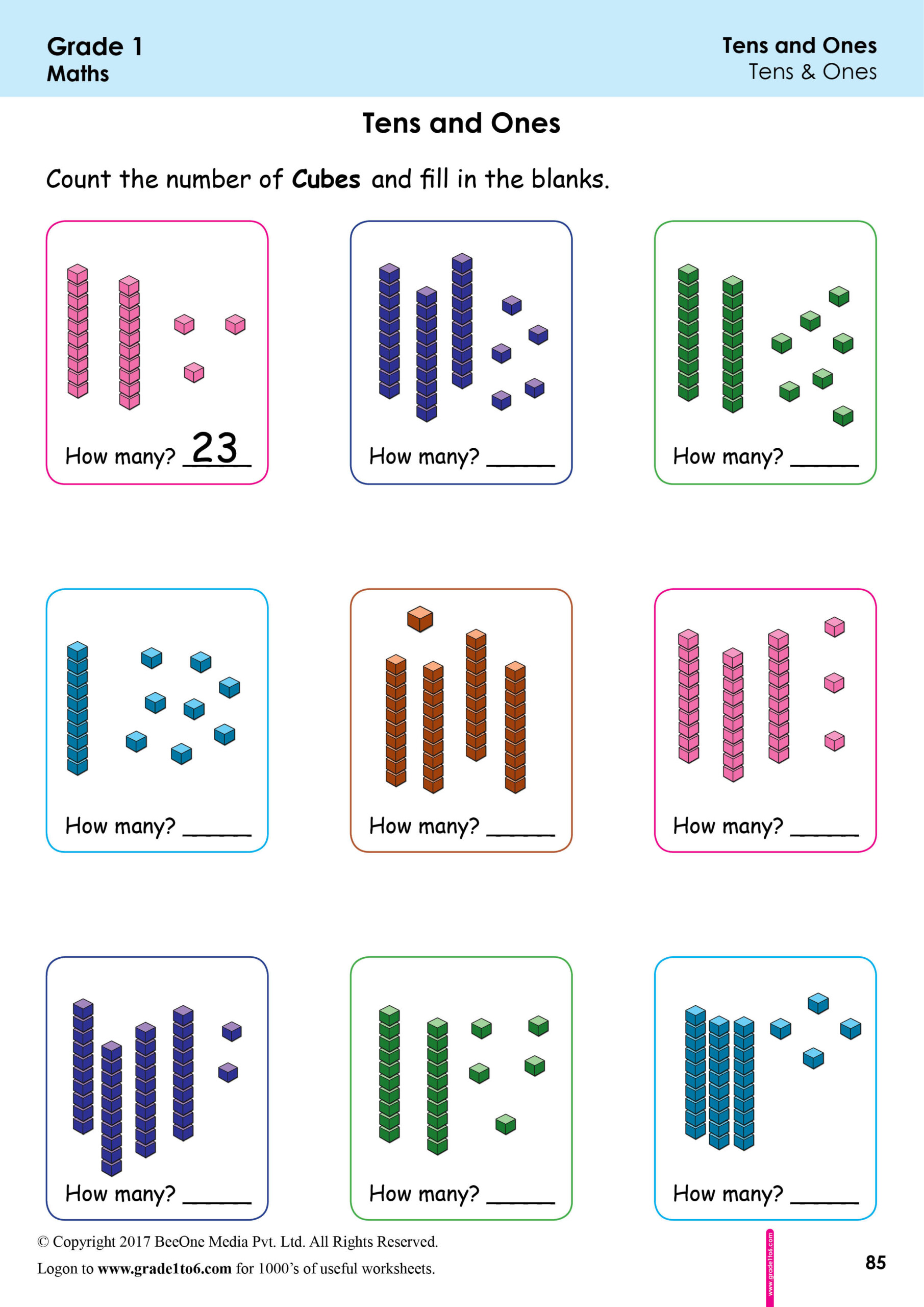 Worksheet Maths Grade 2