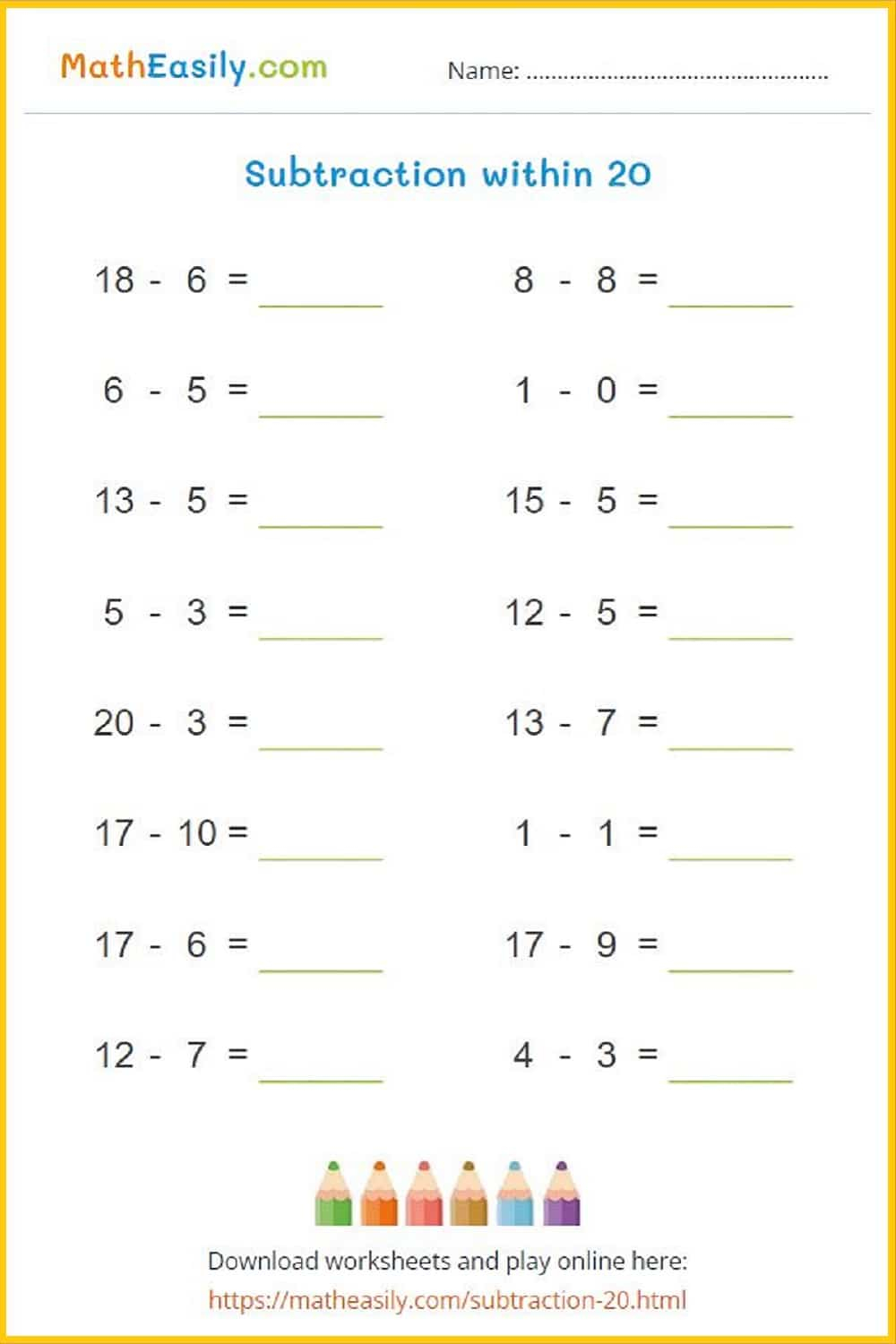 100 Free Math Games For Grade 1 ONLINE Printable