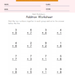 Addition Worksheets For Grade 1