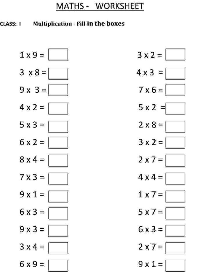 Best Worksheet On Multiplication Class 2 Great Worksheet On 