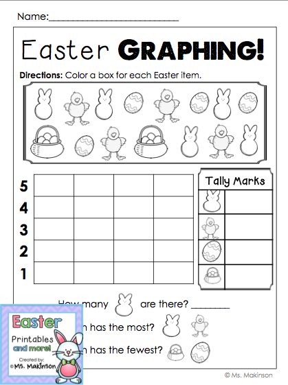 Easter Graphing Printables For Kindergarten And First Grade Easter 