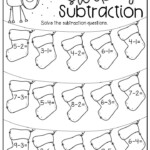 First Grade Subtraction Worksheets Christmas In 2020 Christmas Math