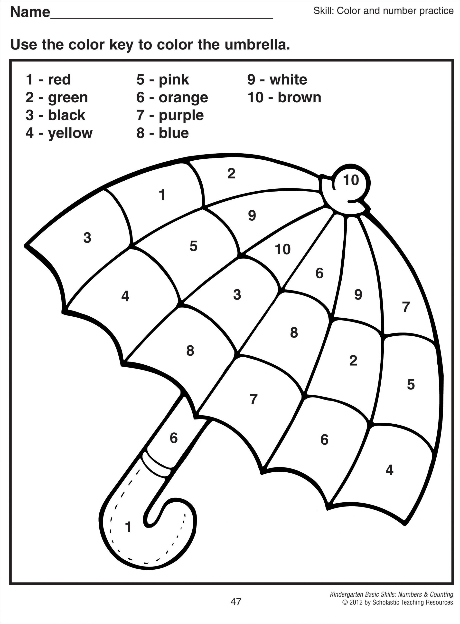 Math Worksheet Coloring Pages Top Notch Lovely Color Number For Red