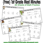 Math Worksheets 1st Grade Mad Minutes Math Practice
