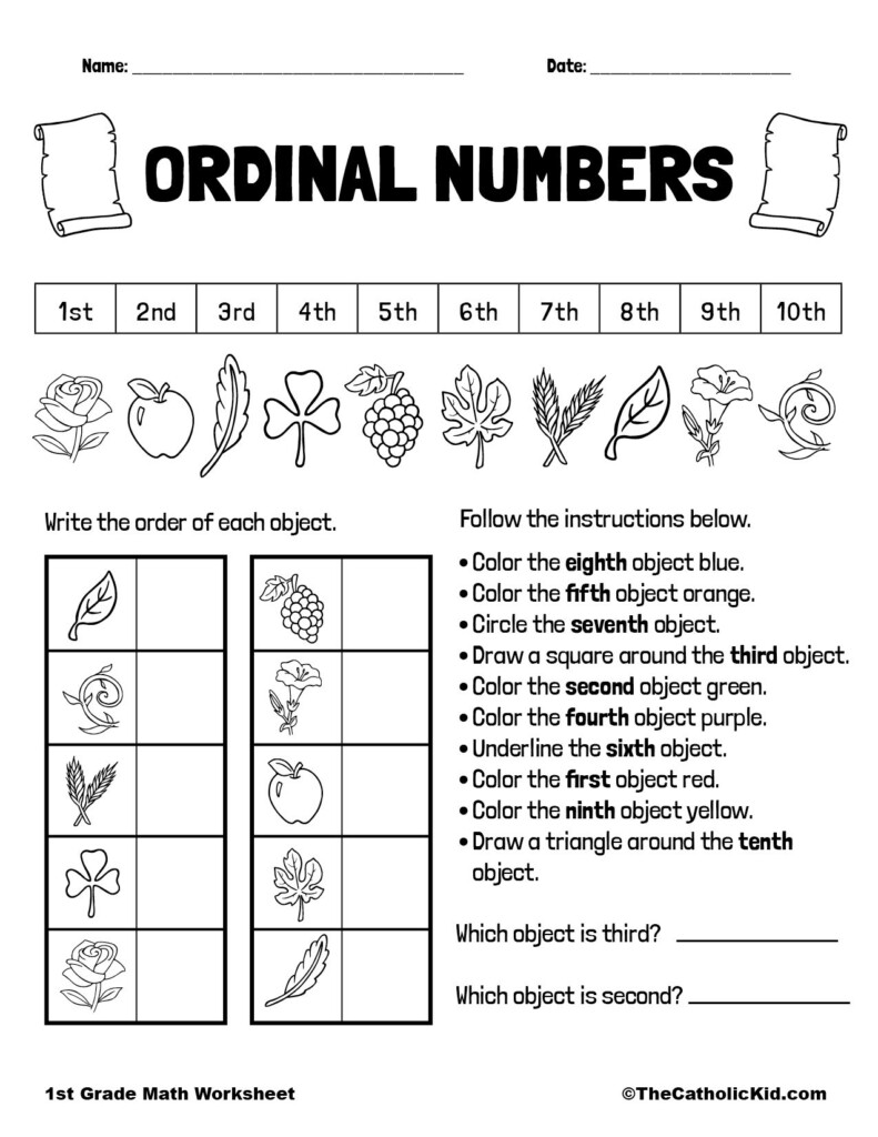 Ordinal Numbers Worksheet TheCatholicKid Mental Math Tricks 