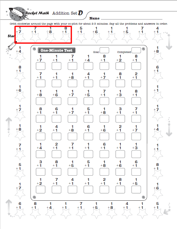 Rocket Math Worksheets 1st Grade Worksheets Master