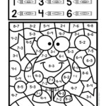 Subtraction Color By Number Worksheets Kindergarten Mom Math